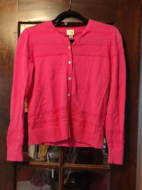 Pink Button-Up Cardigan
